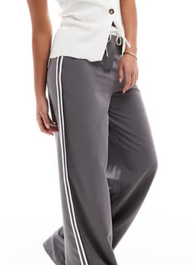 ASOS DESIGN Tall contrast panel trousers in grey
