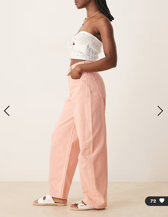 ASOS DESIGN high rise barrel leg jeans in soft apricot