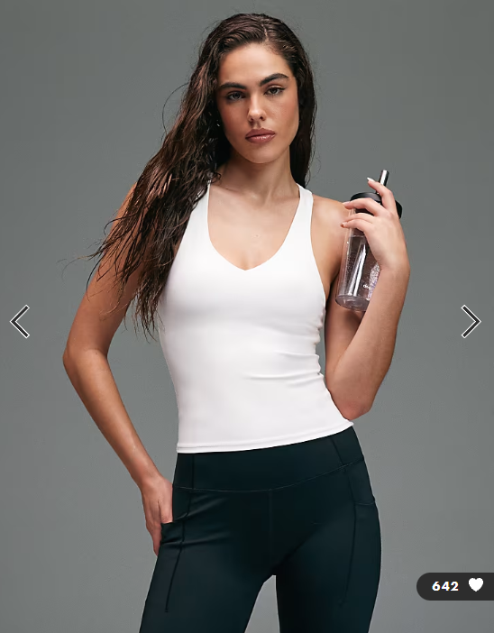 4505 active push up vest with inner bra in white