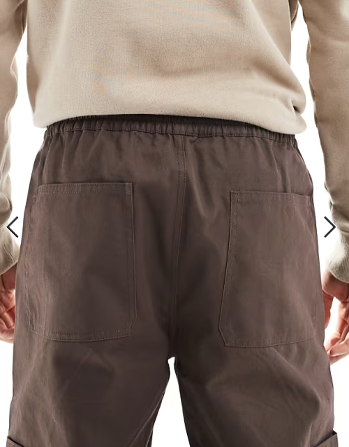 ASOS DESIGN baggy pull on cargo trousers in brown