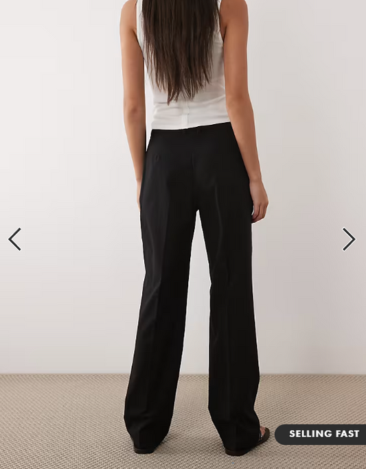 ASOS DESIGN tailored slim straight trousers in black