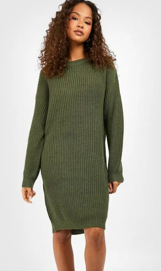 BOOHOO CREW NECK JUMPER DRESS