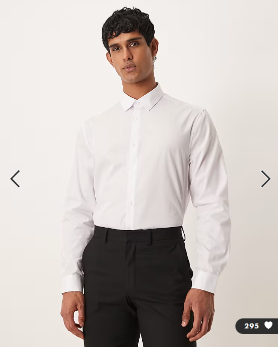 ASOS DESIGN formal easy iron poplin regular shirt in white