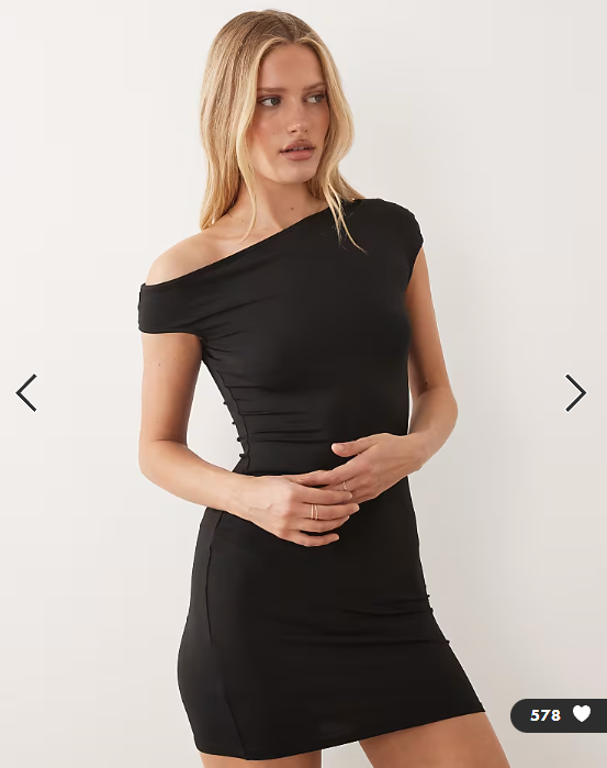 ASOS DESIGN off shoulder mini dress in black