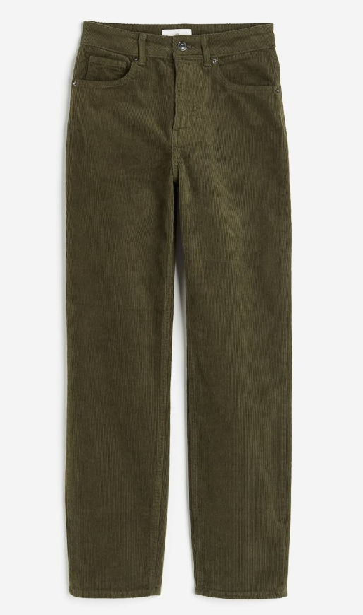 DARK MOSS GREEN CORDUROY PANTS