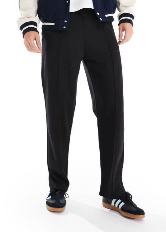 Bershka - wide leg pintuck jogger black