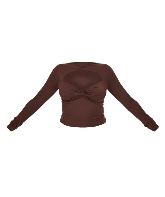 Plt - Chesnut Contour Jersey Cut Out Detail Long Sleeve Top