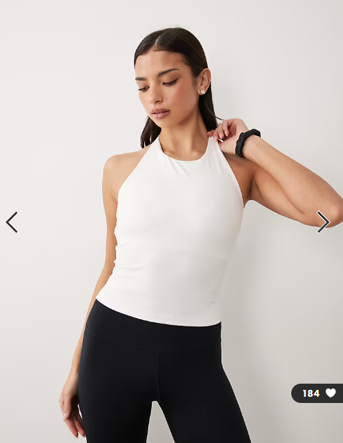 4505 soft touch halter neck vest with inner bra in white
