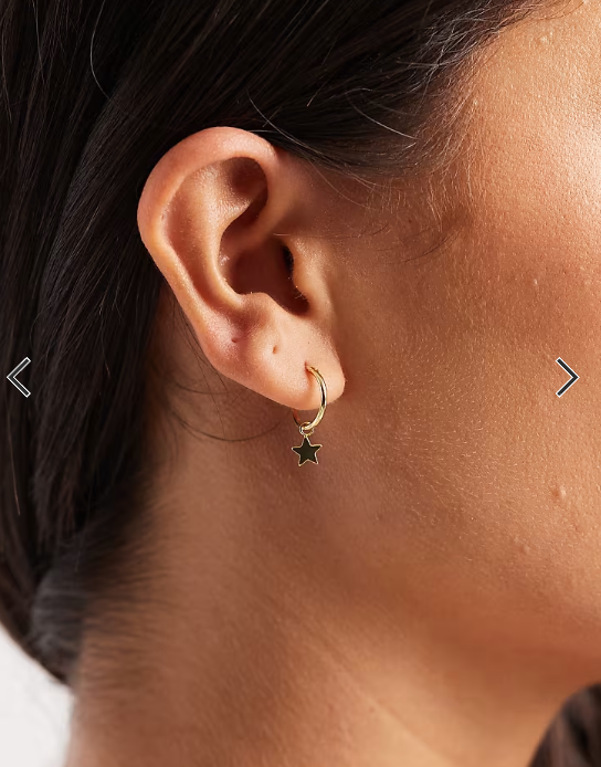 Kingsley Ryan star drop hoop earrings in gold plated