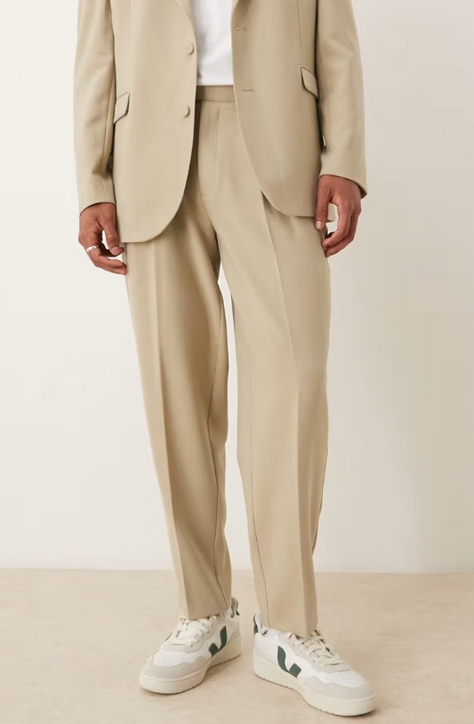 Asos - Oversized tapered suit trousers suit trousers in stone