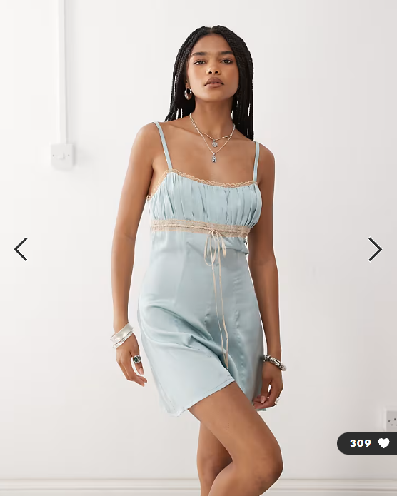 Reclaimed Vintage festival satin playsuit in mint green with lace trims