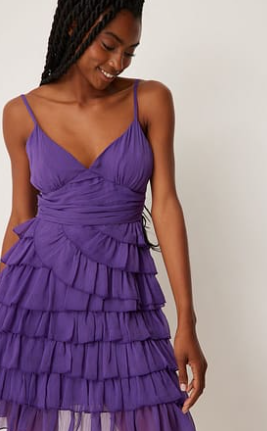 Bottom Frill Mini Strap Dress