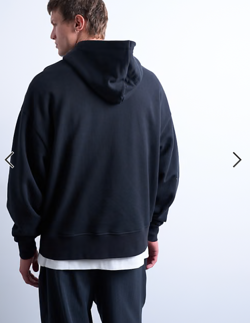 Topman heavyweight oversized fit hoodie in black