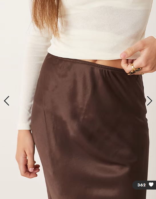 ASOS DESIGN satin bias maxi skirt in chocolate