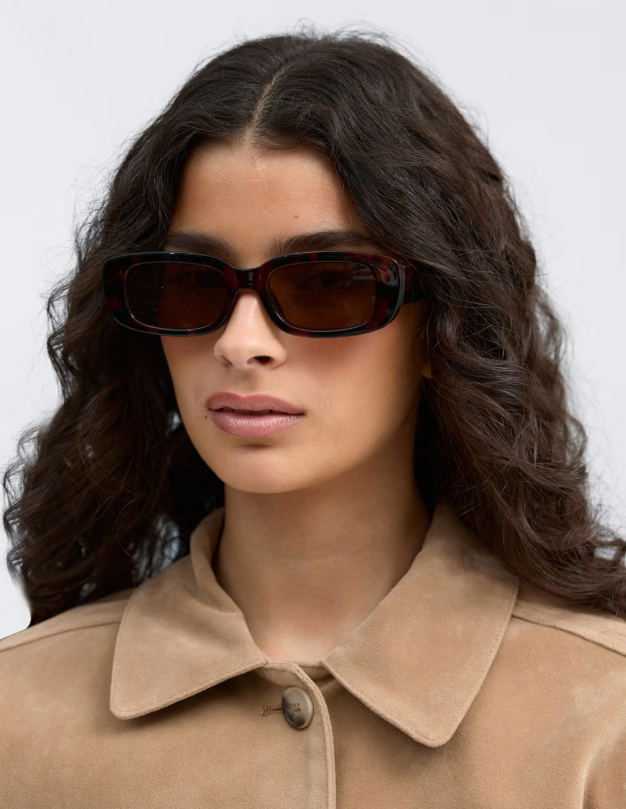Gina tricot slim rectangular sunglasses in brown