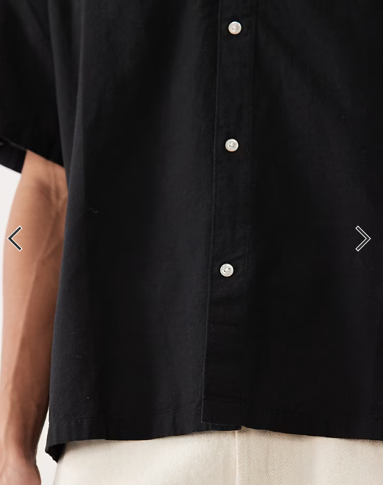 Jack & Jones oversize short sleeve linen blend shirt in black