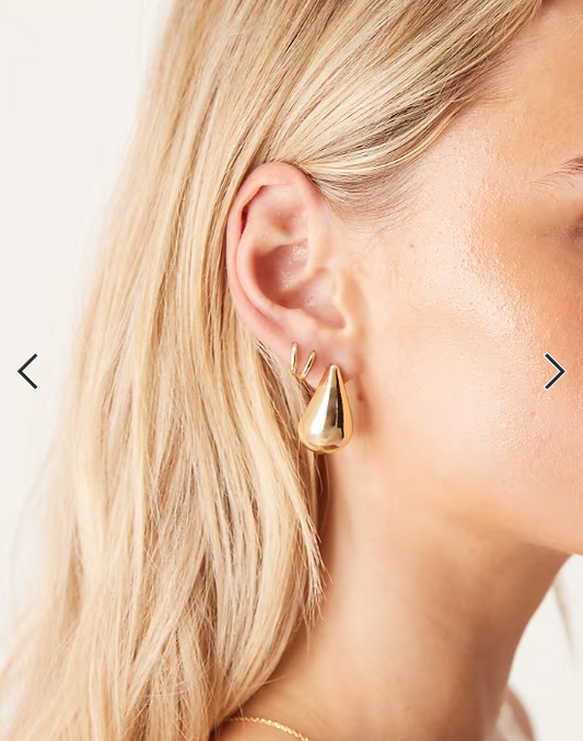DesignB London teardrop earrings in gold