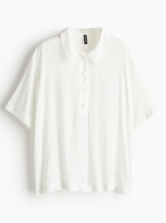 H&M - SHEER CREPE POLO SHIRT