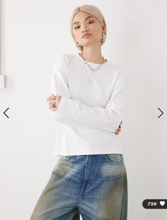 Asos - Noisy May regular fit long sleeve t-shirt in white