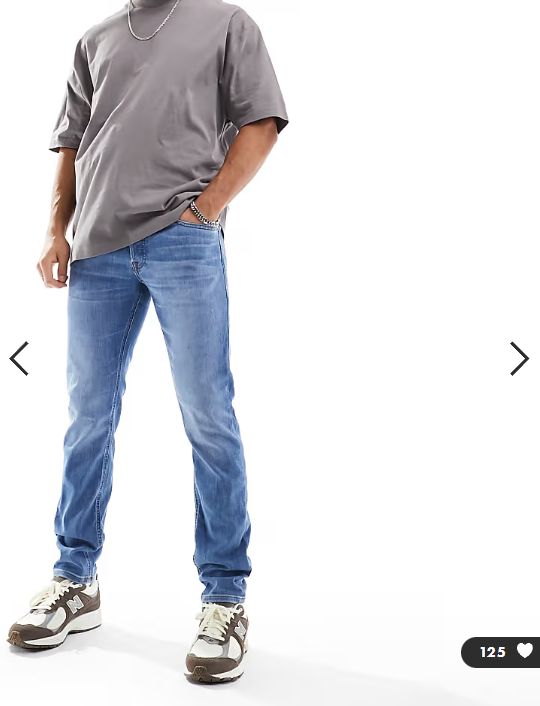Jack & Jones Glenn slim tapered fit jeans in mid blue wash