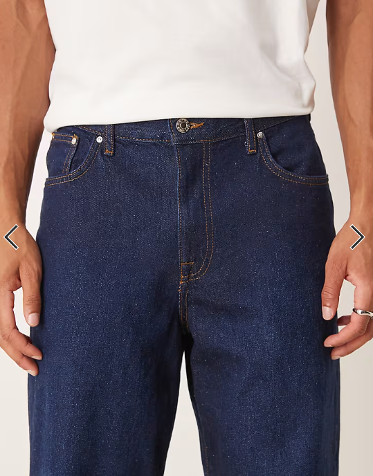 ASOS DESIGN baggy jeans in dark wash blue