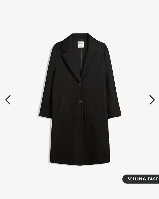 Bershka Long soft coat in black