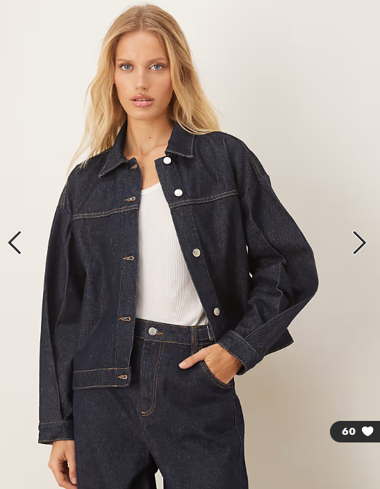 ASOS DESIGN boxy denim jacket with back pleat in indigo