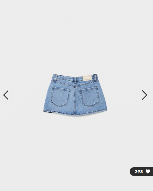 Stradivarius D62 denim skort in light blue