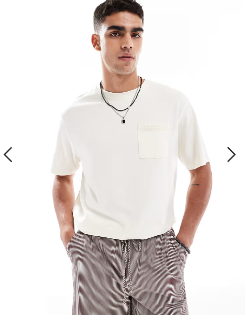 Threadbare relaxed fit t-shirt with pocket detail in ecru