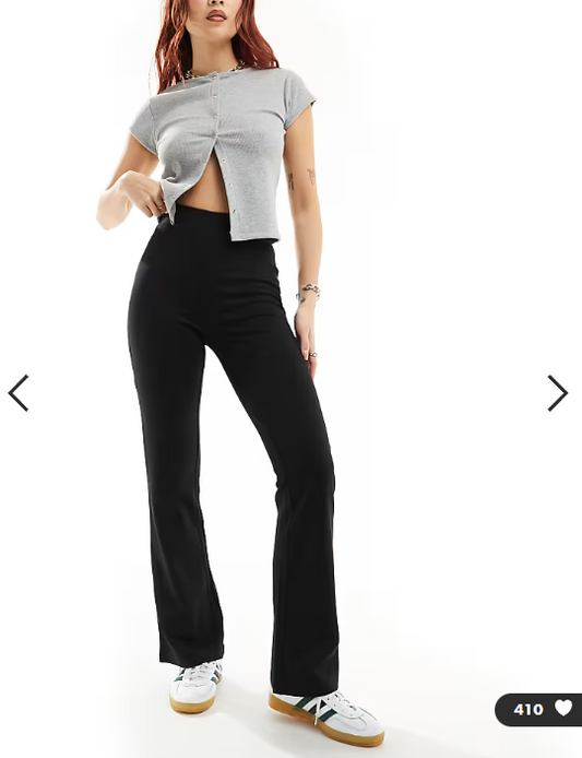 JDY high waisted flare trousers in black - BLACK