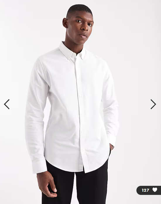 Threadbare long sleeve oxford shirt in white