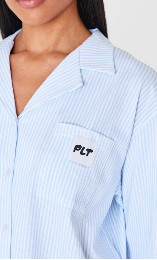 Blue Stripe Long Sleeve Pj Shirt