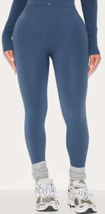 Plt - Shape Navy Seamless Active Ruched Bum High Waisted Leggings