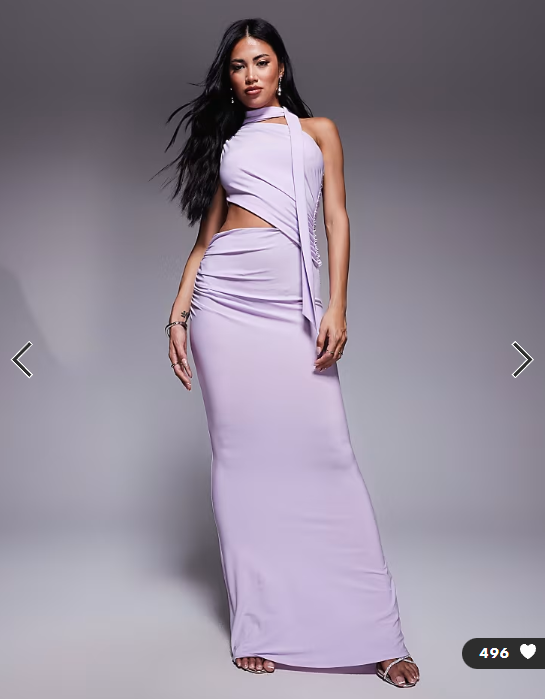 ASOS DESIGN sleeveless high neck maxi dress in lilac