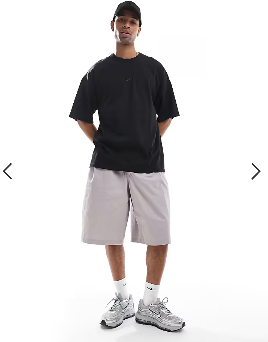 Nike Club Woven oversized shorts in grey