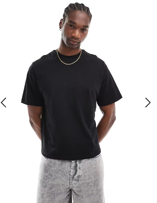 Reclaimed Vintage cropped boxy T-shirt in black