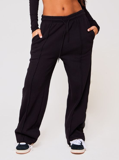 Petite Black Seam Detail Joggers