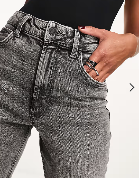 ASOS DESIGN slim fit comfort mom jeans in grey