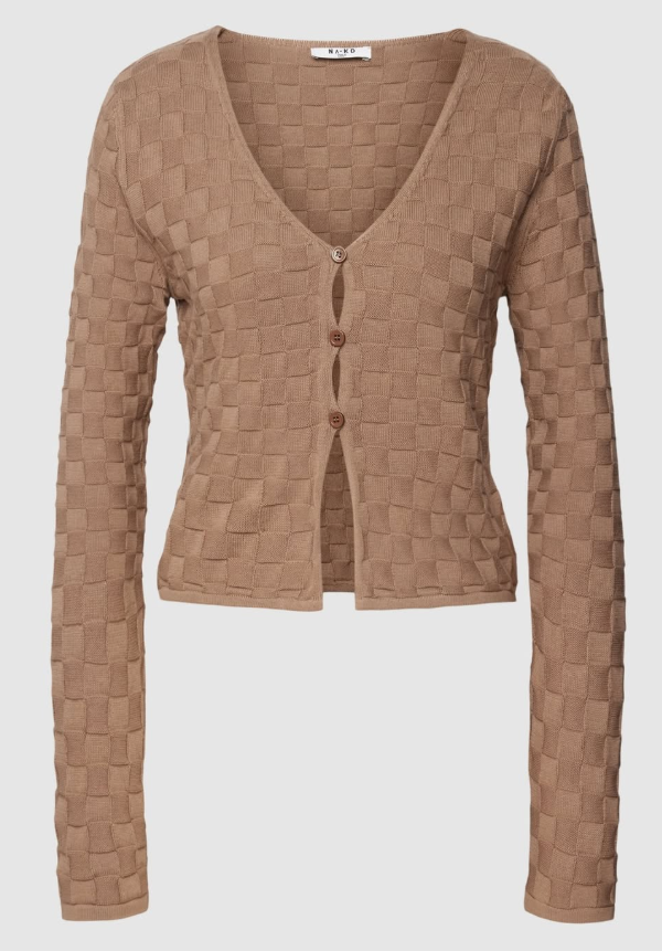 NA-KD - Square Knit Tie Detail Cardigan