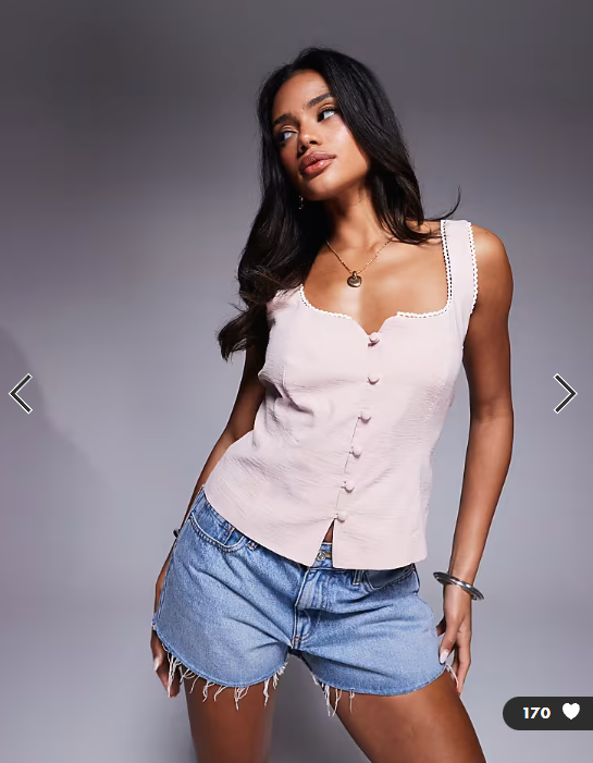 River Island - cami waistcoat in light pink