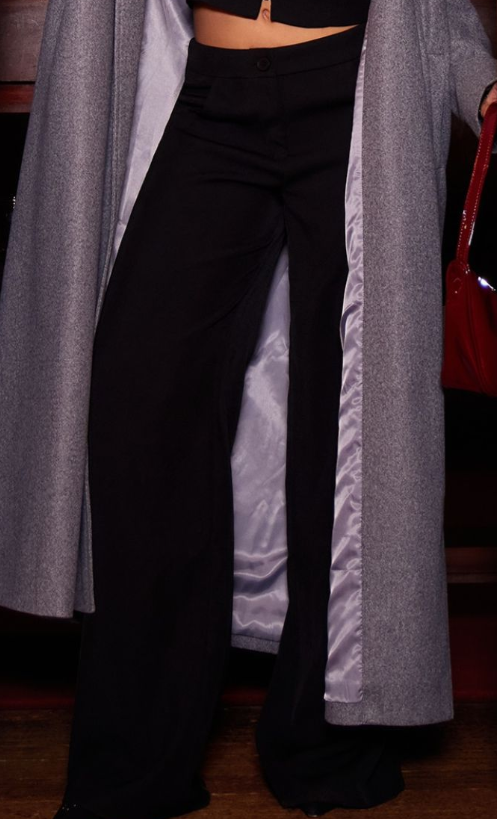 Plt - Premium Black Woven High Waist Tailored Trousers