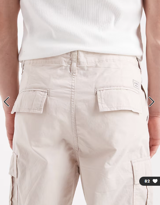 JJ Rebel cargo trouser in cream