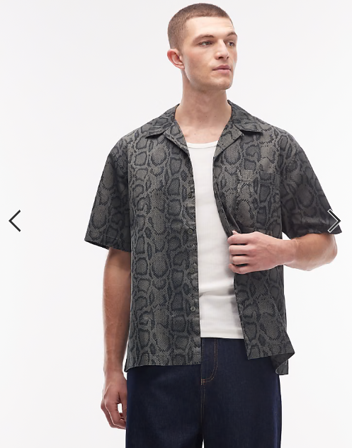 Carhartt WIP snake camo print shirt in dark khaki