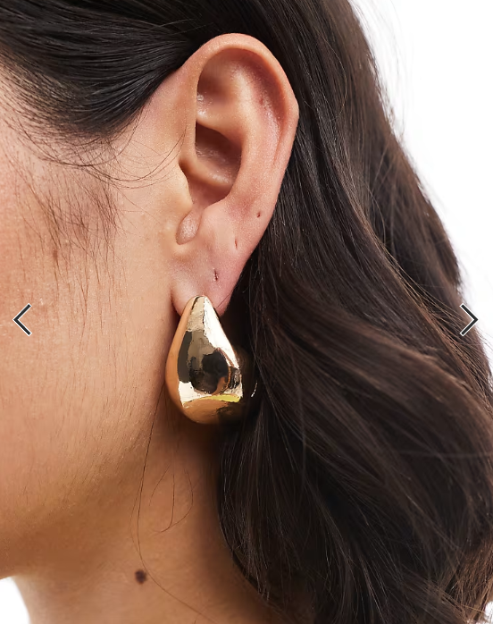 Pieces oversized chunky droplet earrings in gold