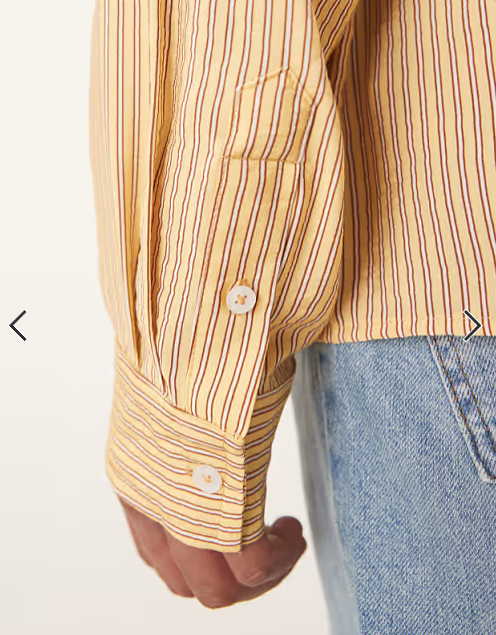 ASOS DESIGN oversized shirt in yellow stripe