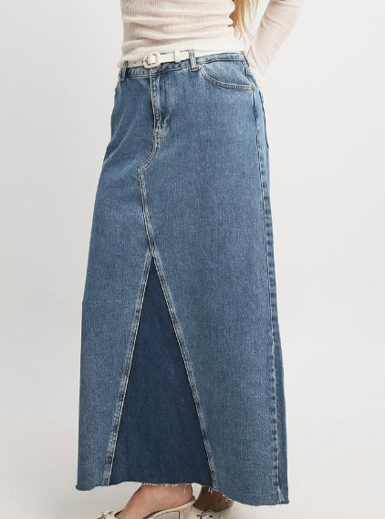 NA-KD - Panel Maxi Denim Skirt