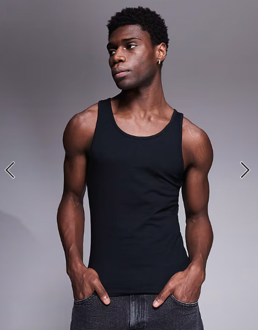 ASOS DESIGN essentials muscle fit vest in black