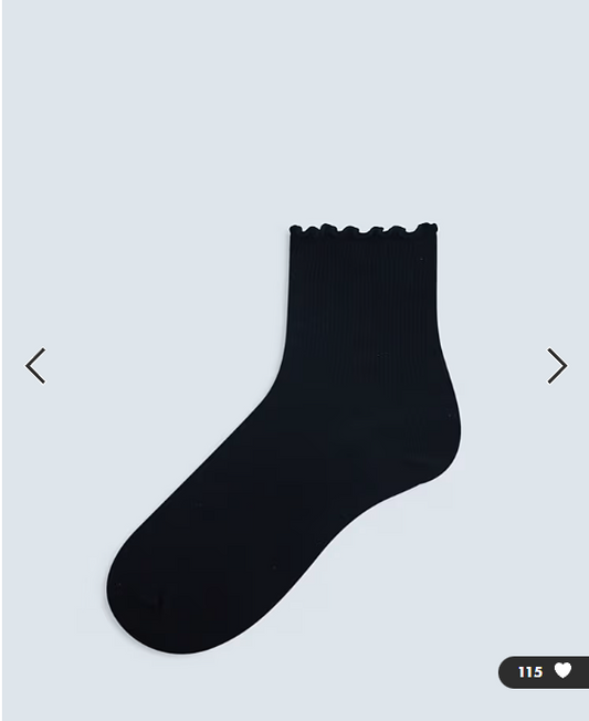 Topshop ribbed frill socks in black