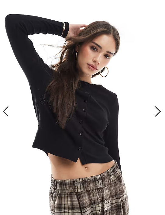 New Look crew neck cardigan in black