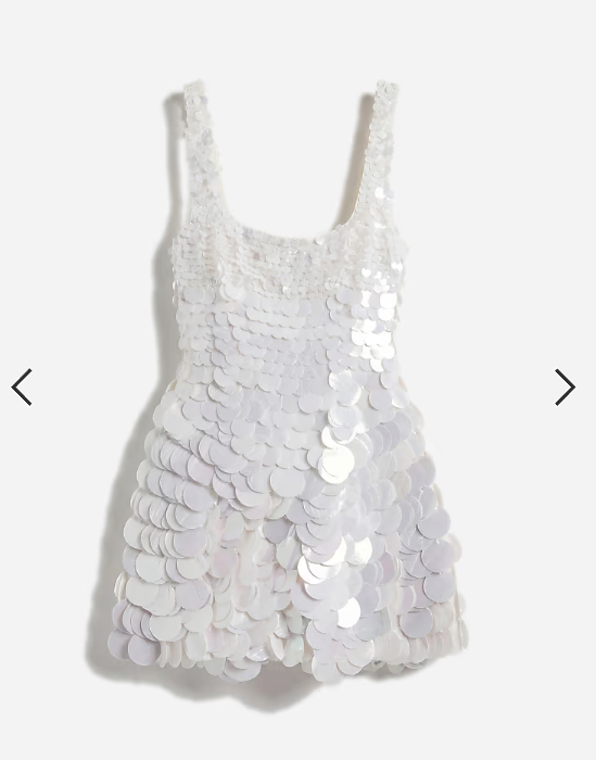 ASOS DESIGN bridal large disc sequin square neck mini dress